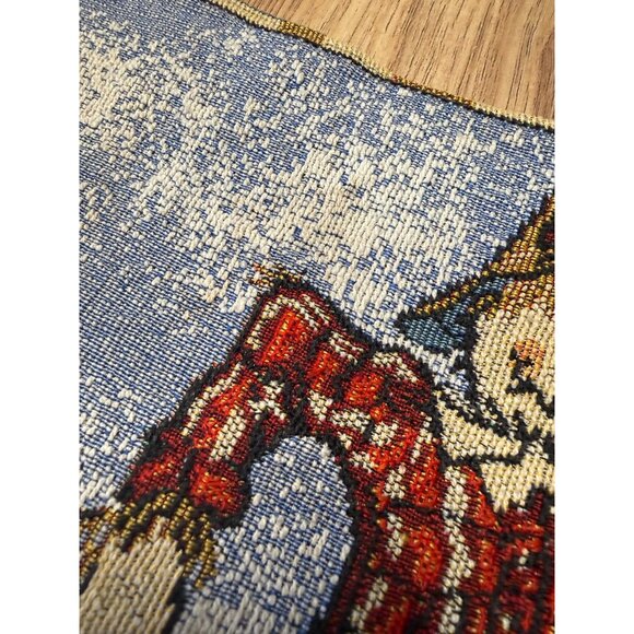 Autumn Harvest Scarecrows 13"x72" Tapestry Table Runner Pumpkins Apples granny - Picture 2 of 8